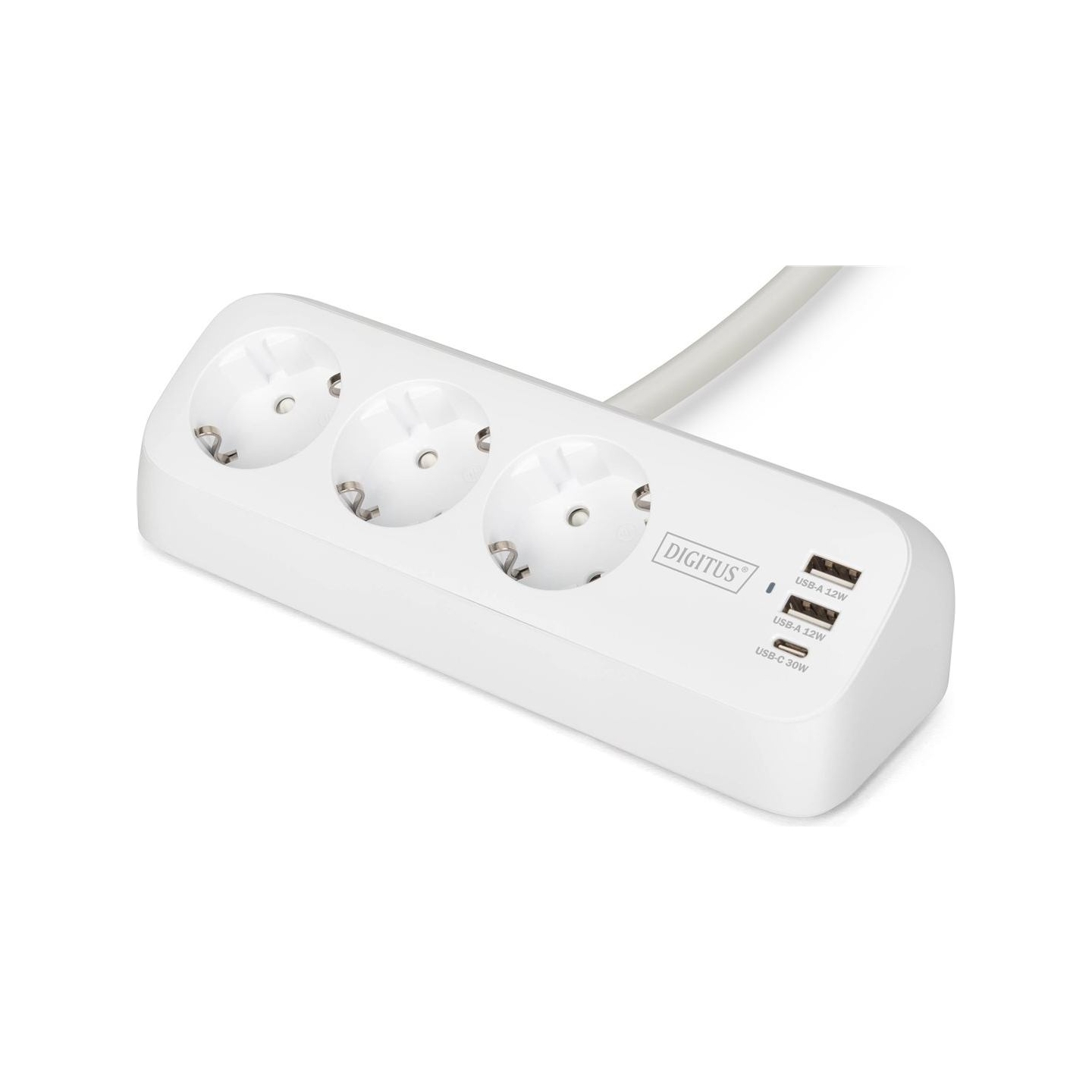 Digitus 3-way office socket strip with 2x USB-A and 1x USB-C connections | DA-70626