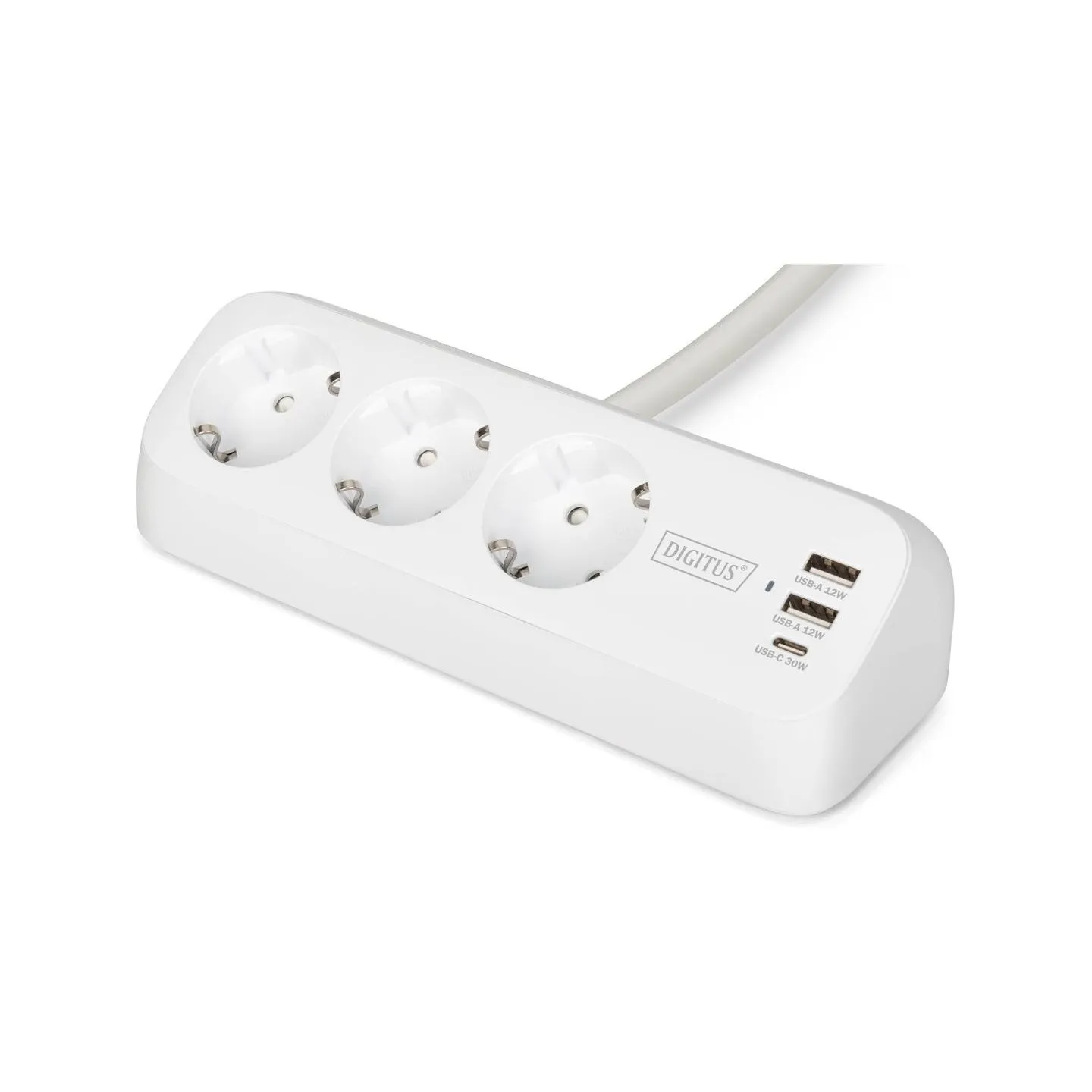 Digitus 3-way office socket strip with 2x USB-A and 1x USB-C connections | DA-70626