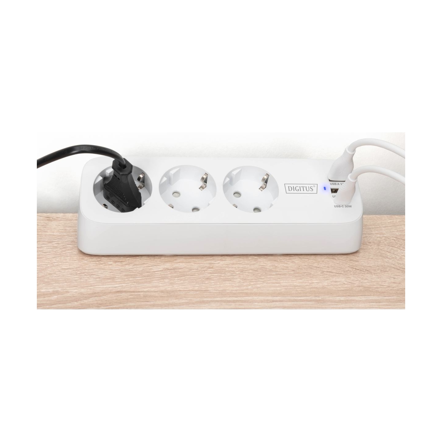 Digitus 3-way office socket strip with 2x USB-A and 1x USB-C connections | DA-70626