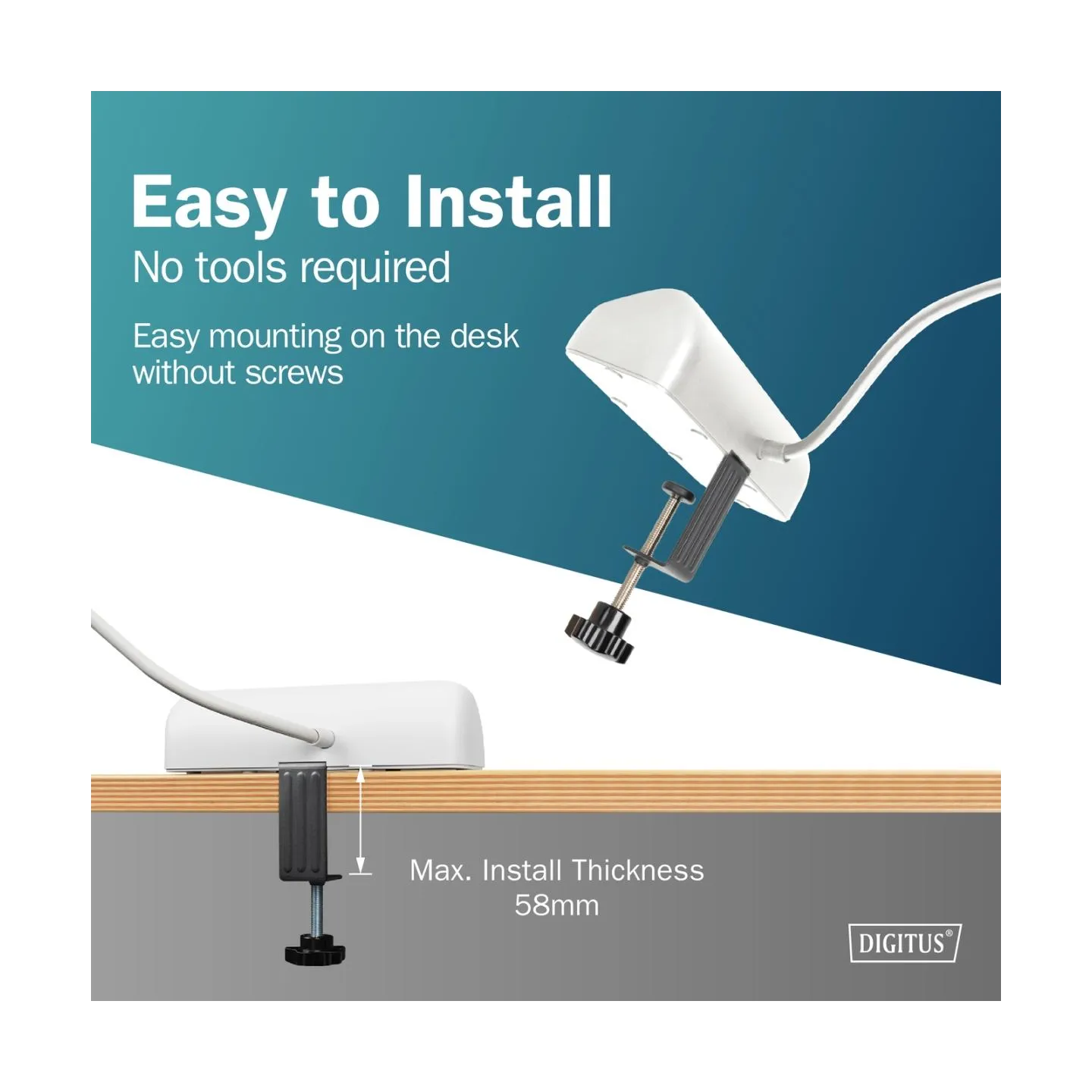 Digitus 3-way office socket strip with 2x USB-A and 1x USB-C connections | DA-70626