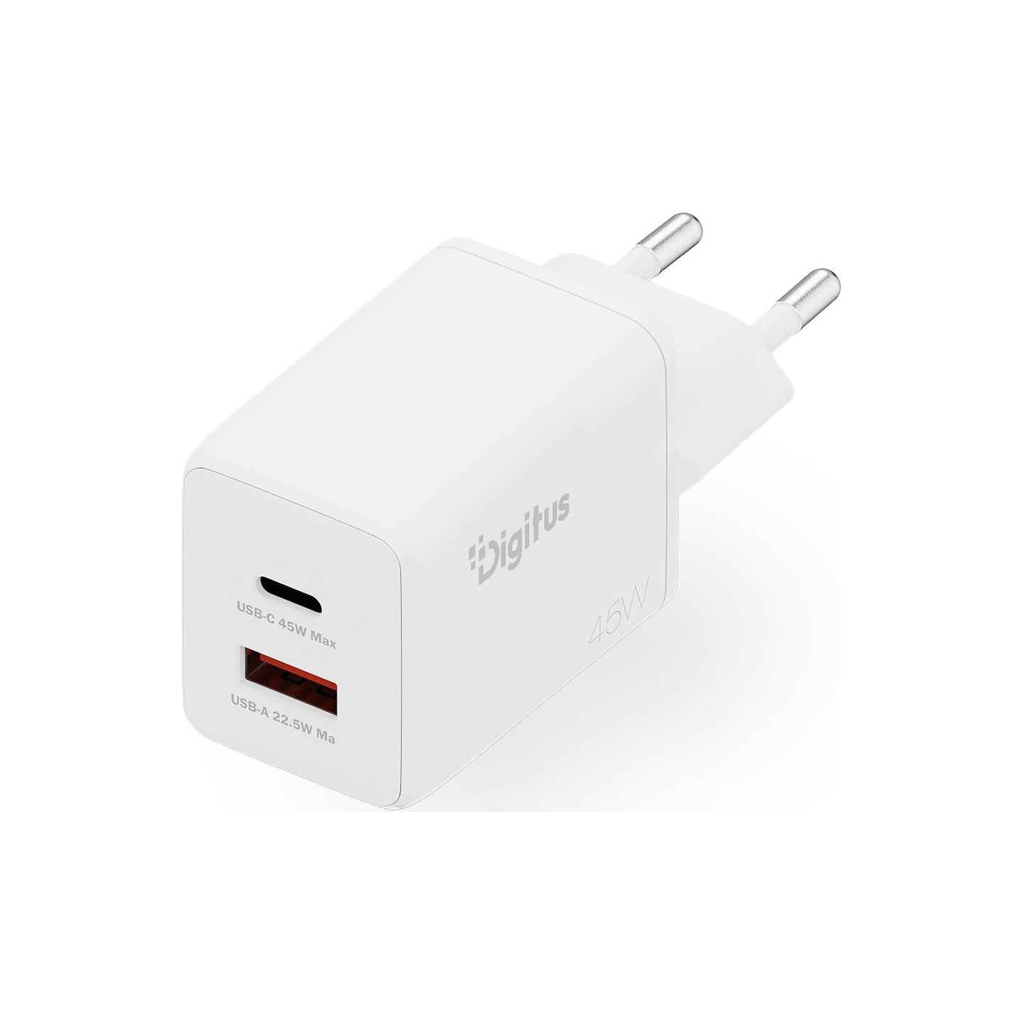 Digitus USB GaN Charger 45W, 1x USB-C, 1x USB-A | DA-10302