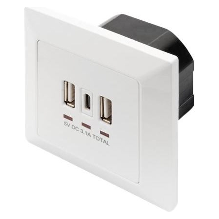 Digitus | Socket with USB A & USB-C Ports, flush mounted