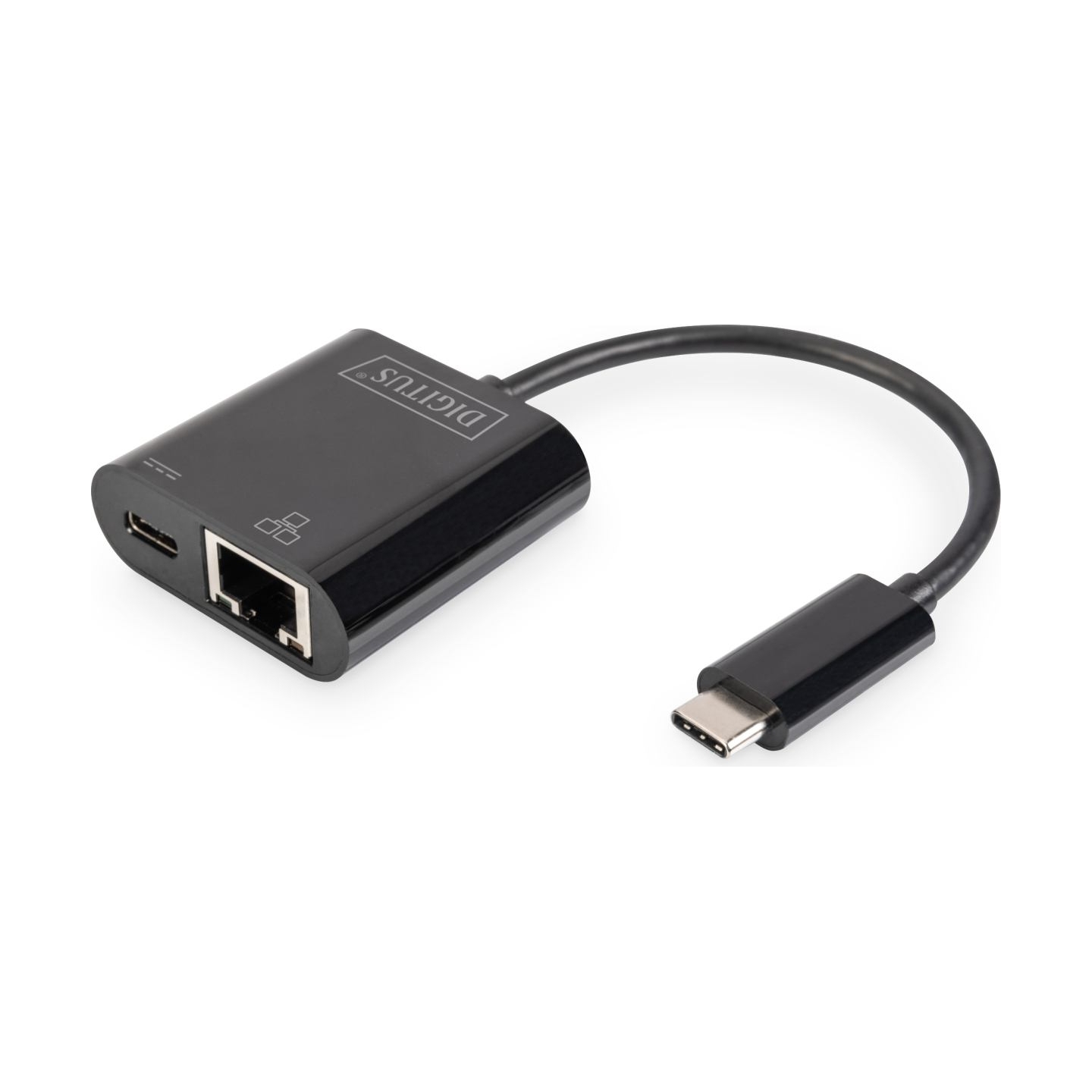 Digitus | USB-Type-C Gigabit Ethernet Adapter + PD with power delivery function | DN-3027 | Black | USB-C port to a Gigabit netw