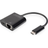 Digitus | USB-Type-C Gigabit Ethernet Adapter + PD with power delivery function | DN-3027 | Black | USB-C port to a Gigabit netw