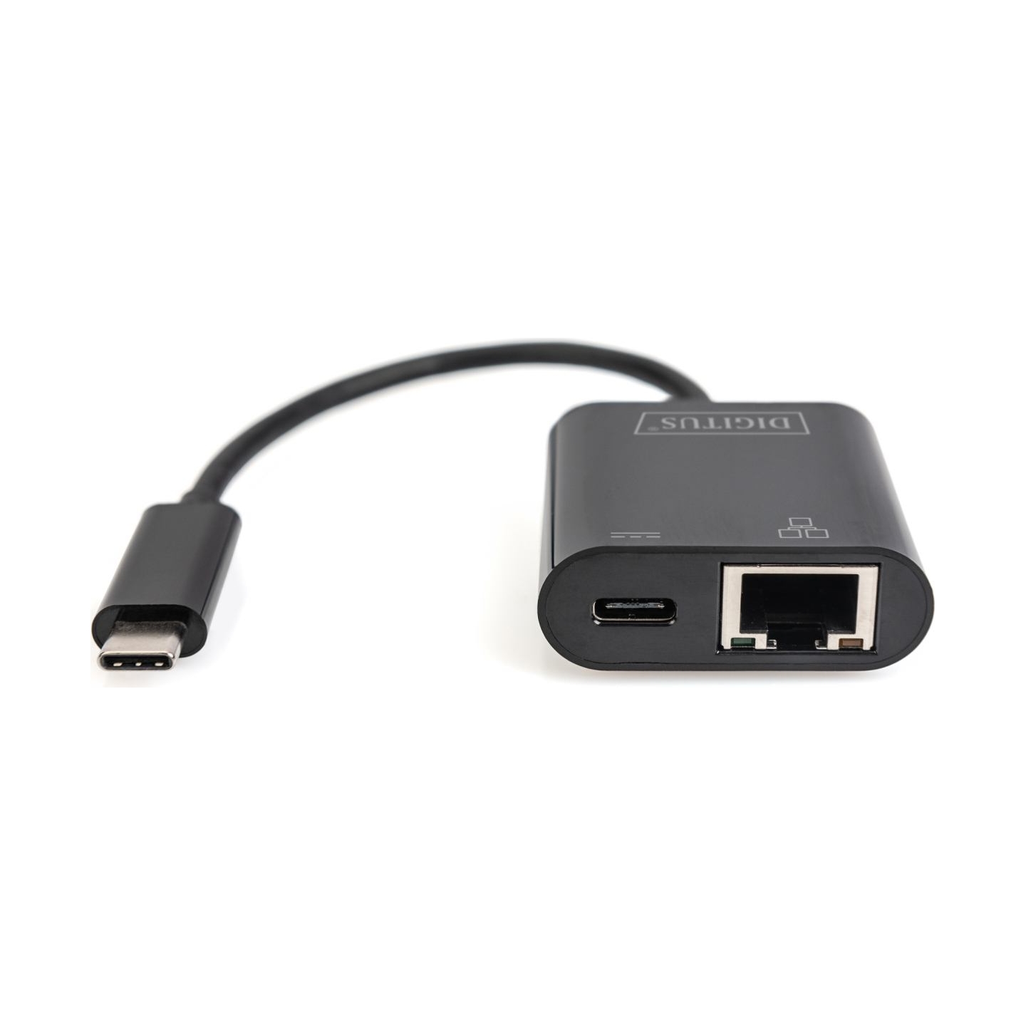 Digitus | USB-Type-C Gigabit Ethernet Adapter + PD with power delivery function | DN-3027 | Black | USB-C port to a Gigabit netw