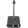Digitus | USB-Type-C Gigabit Ethernet Adapter + PD with power delivery function | DN-3027 | Black | USB-C port to a Gigabit netw