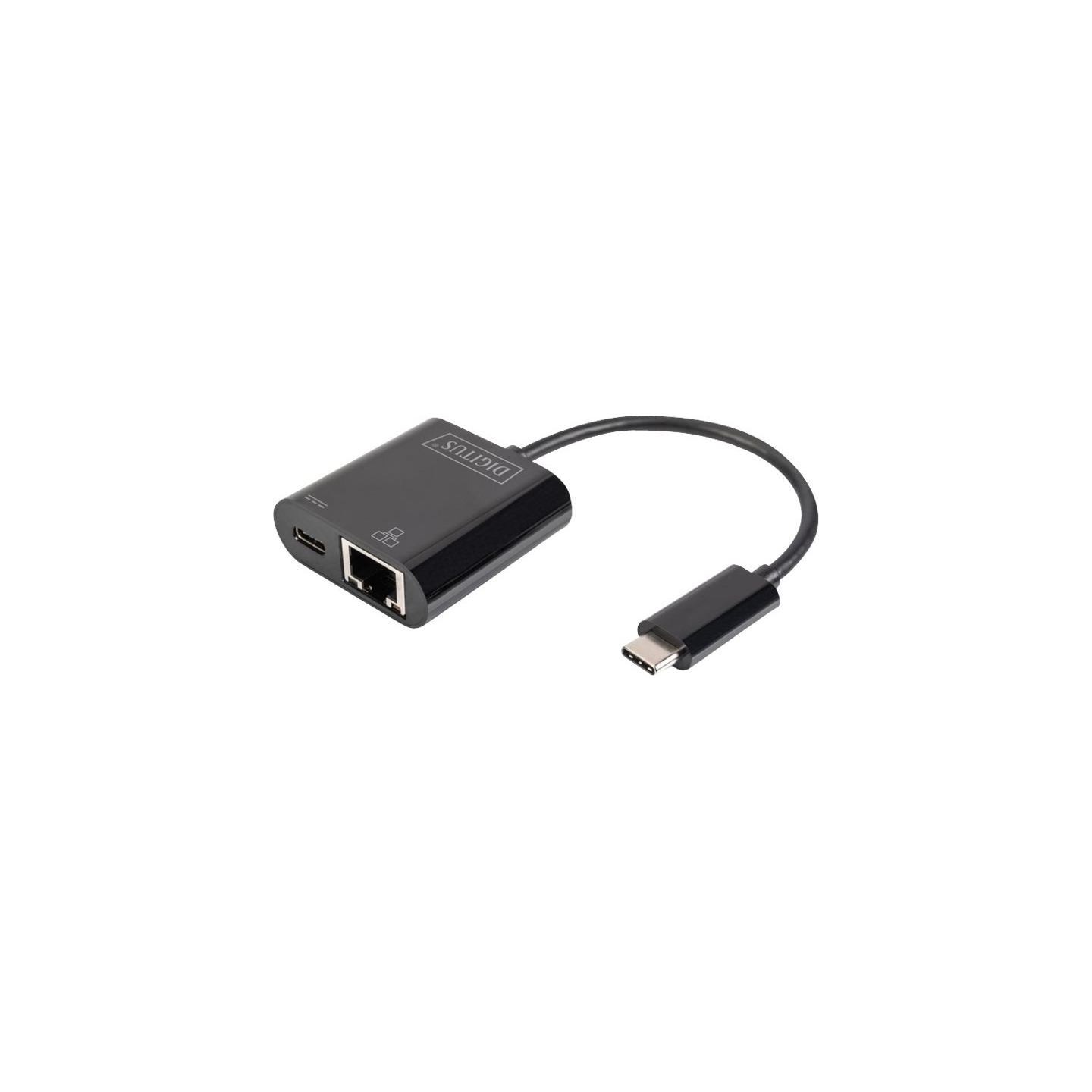 Digitus | USB-Type-C Gigabit Ethernet Adapter + PD with power delivery function | DN-3027 | Black | USB-C port to a Gigabit netw