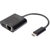 Digitus | USB-Type-C Gigabit Ethernet Adapter + PD with power delivery function | DN-3027 | Black | USB-C port to a Gigabit netw