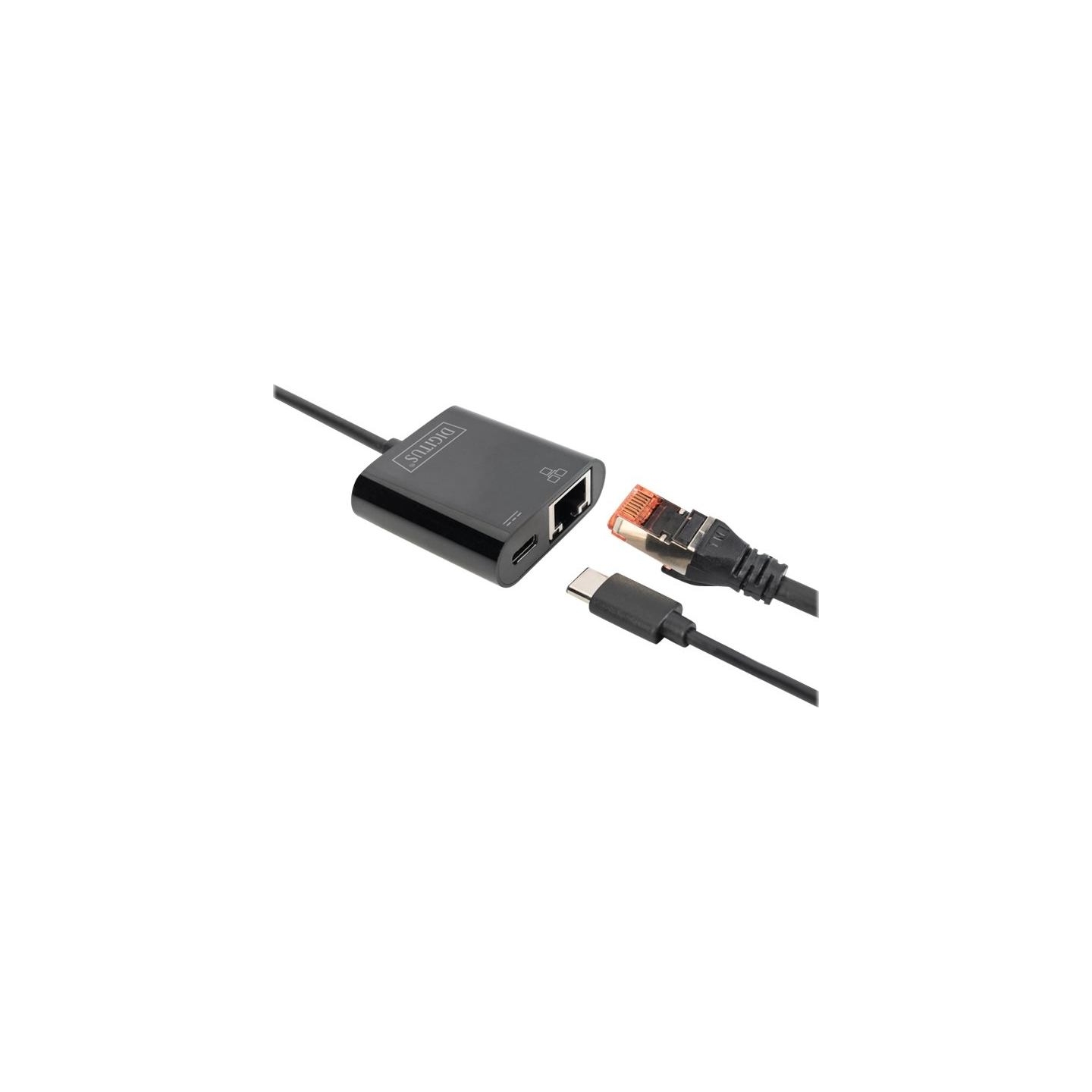 Digitus | USB-Type-C Gigabit Ethernet Adapter + PD with power delivery function | DN-3027 | Black | USB-C port to a Gigabit netw