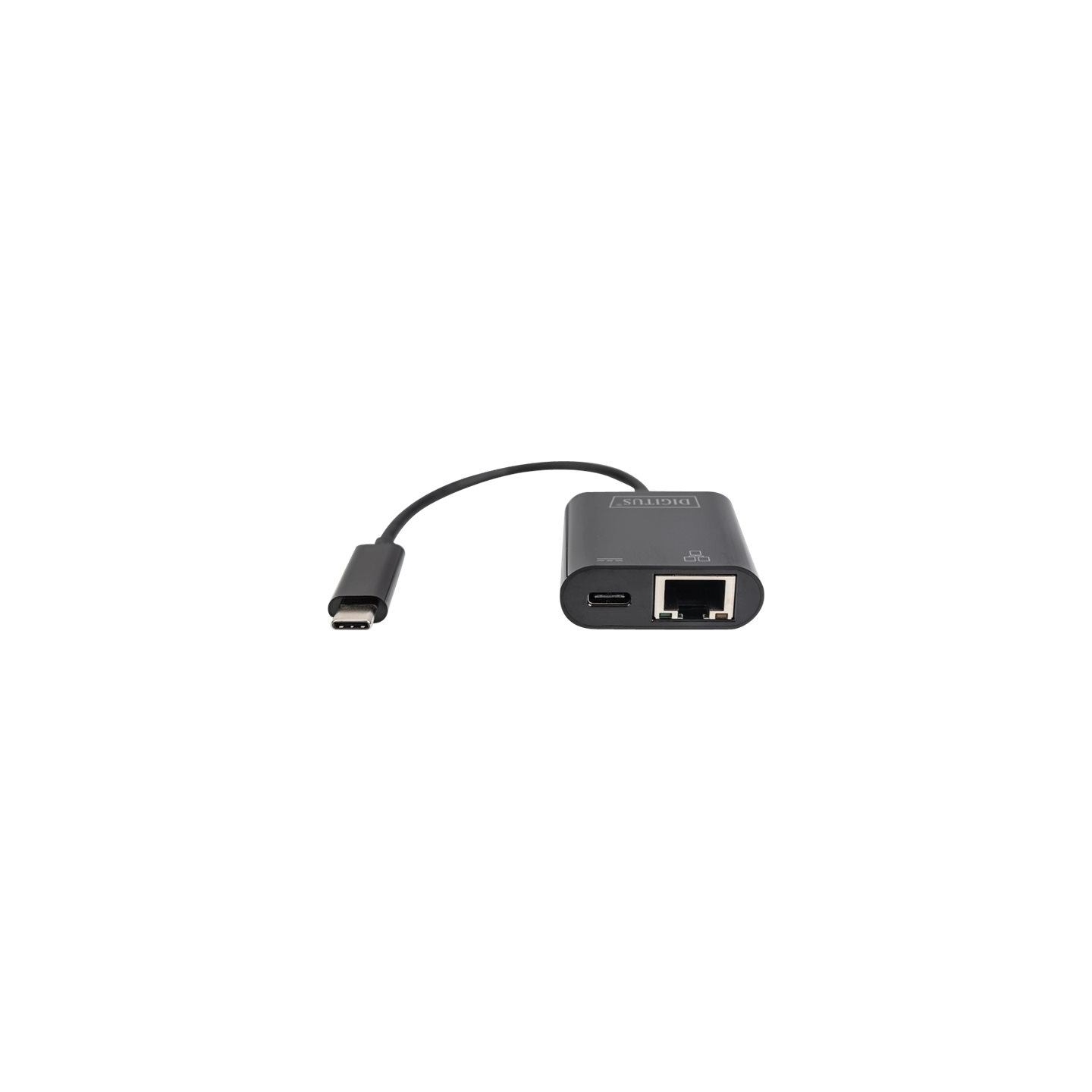 Digitus | USB-Type-C Gigabit Ethernet Adapter + PD with power delivery function | DN-3027 | Black | USB-C port to a Gigabit netw