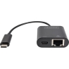 Digitus | USB-Type-C Gigabit Ethernet Adapter + PD with power delivery function | DN-3027 | Black | USB-C port to a Gigabit netw