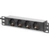 Digitus | 10” Socket Strip with Aluminum Profile, 4-way safety sockets | DN-95418