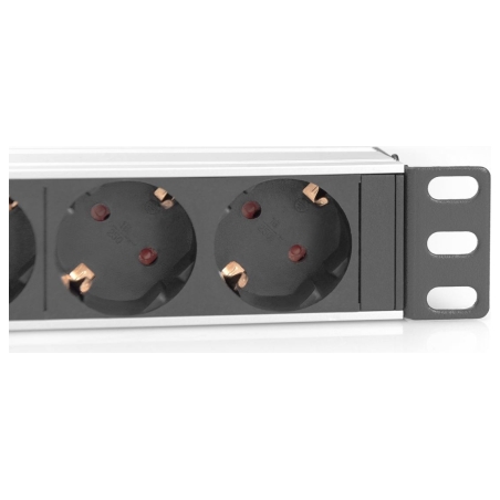 Digitus | 10” Socket Strip with Aluminum Profile, 4-way safety sockets | DN-95418