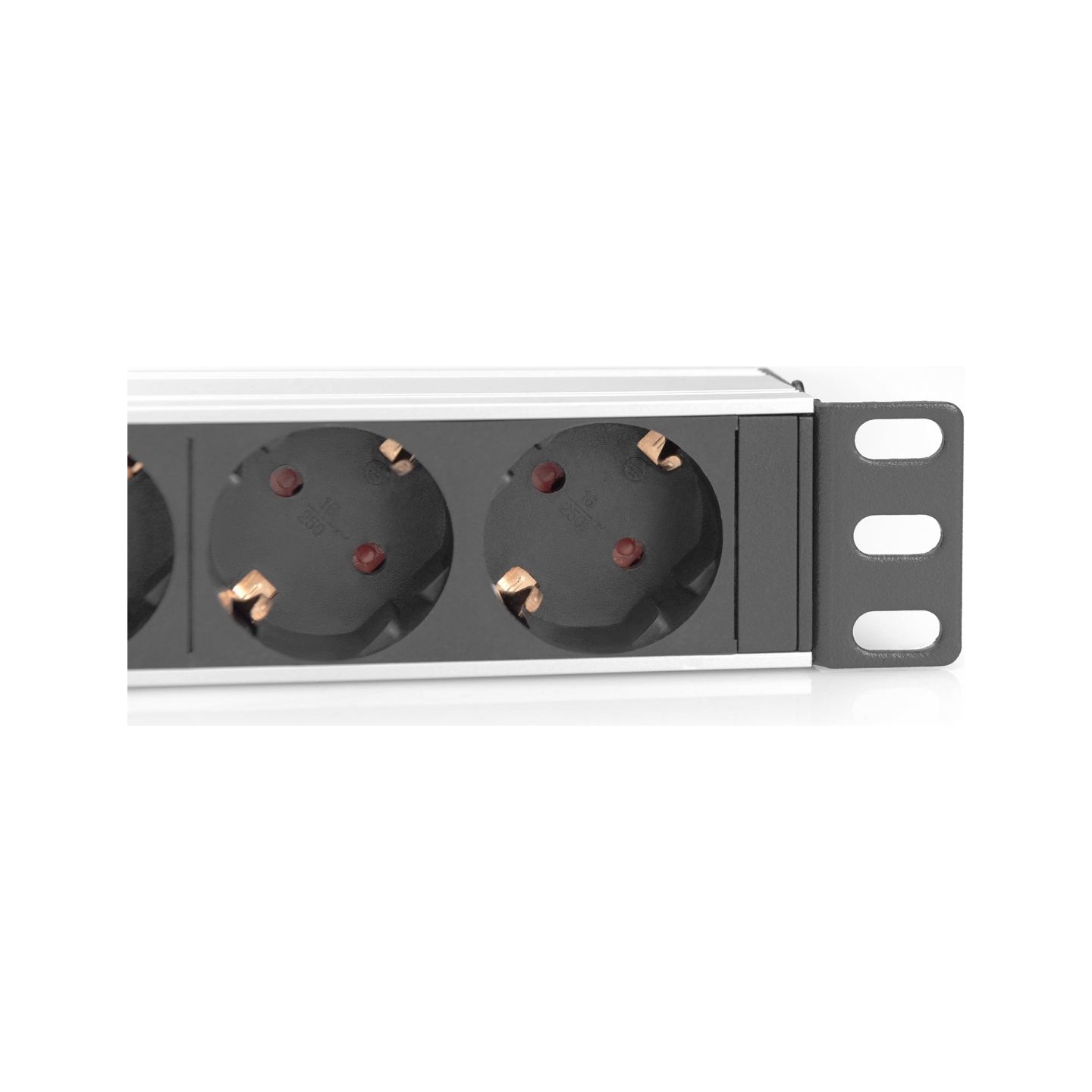 Digitus | 10” Socket Strip with Aluminum Profile, 4-way safety sockets | DN-95418