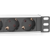 Digitus | 10” Socket Strip with Aluminum Profile, 4-way safety sockets | DN-95418