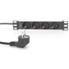 Digitus | 10” Socket Strip with Aluminum Profile, 4-way safety sockets | DN-95418