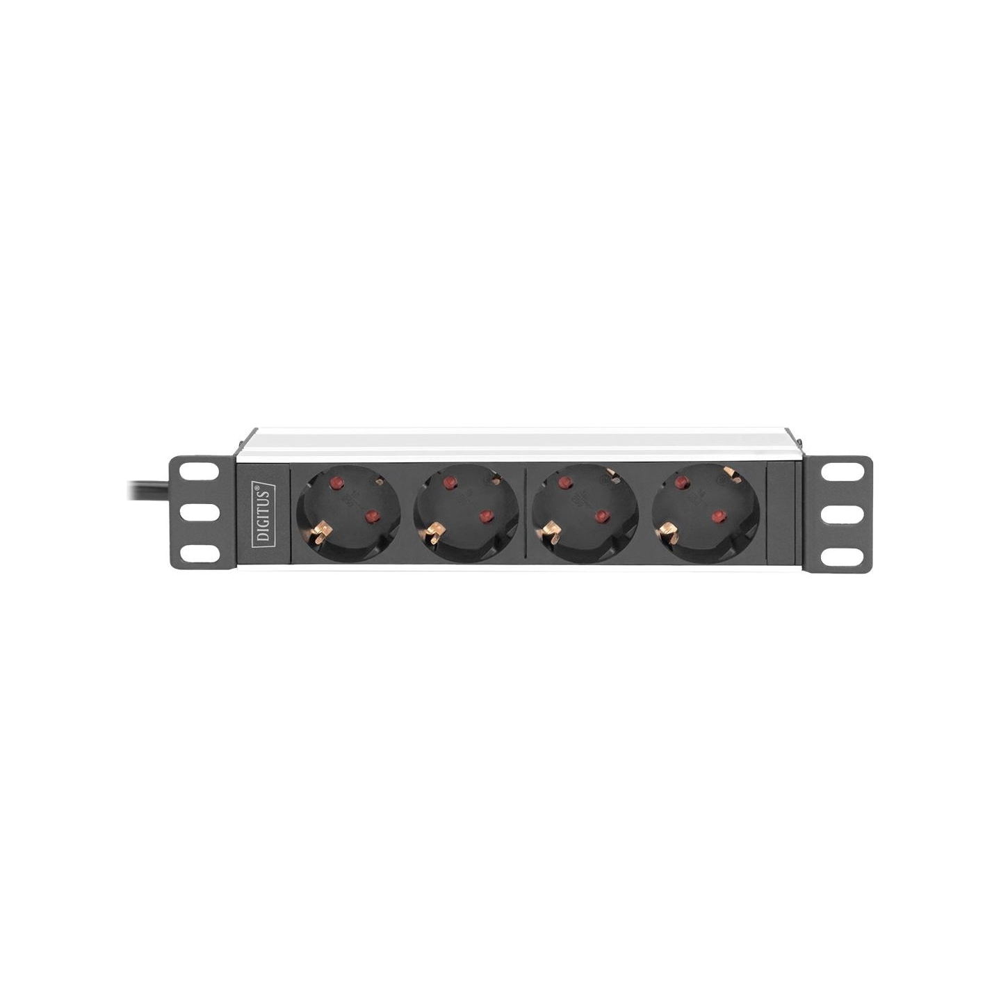 Digitus | 10” Socket Strip with Aluminum Profile, 4-way safety sockets | DN-95418