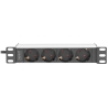 Digitus | 10” Socket Strip with Aluminum Profile, 4-way safety sockets | DN-95418