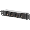 Digitus | 10” Socket Strip with Aluminum Profile, 4-way safety sockets | DN-95418