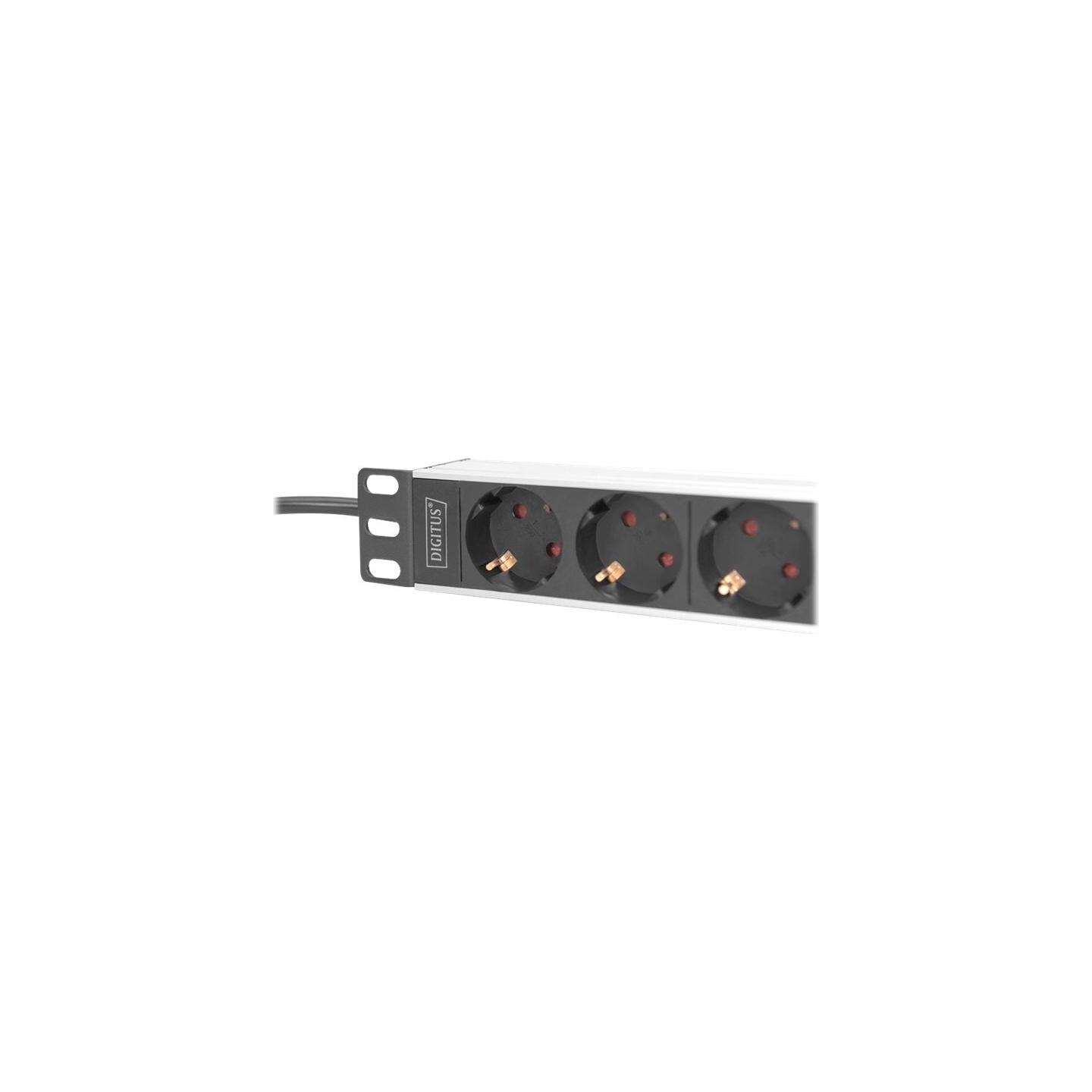 Digitus | 10” Socket Strip with Aluminum Profile, 4-way safety sockets | DN-95418