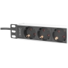 Digitus | 10” Socket Strip with Aluminum Profile, 4-way safety sockets | DN-95418