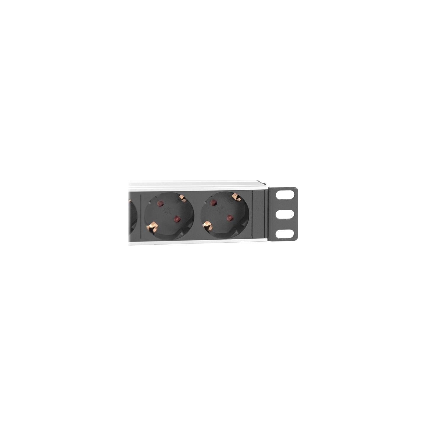 Digitus | 10” Socket Strip with Aluminum Profile, 4-way safety sockets | DN-95418