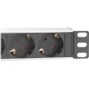 Digitus | 10” Socket Strip with Aluminum Profile, 4-way safety sockets | DN-95418