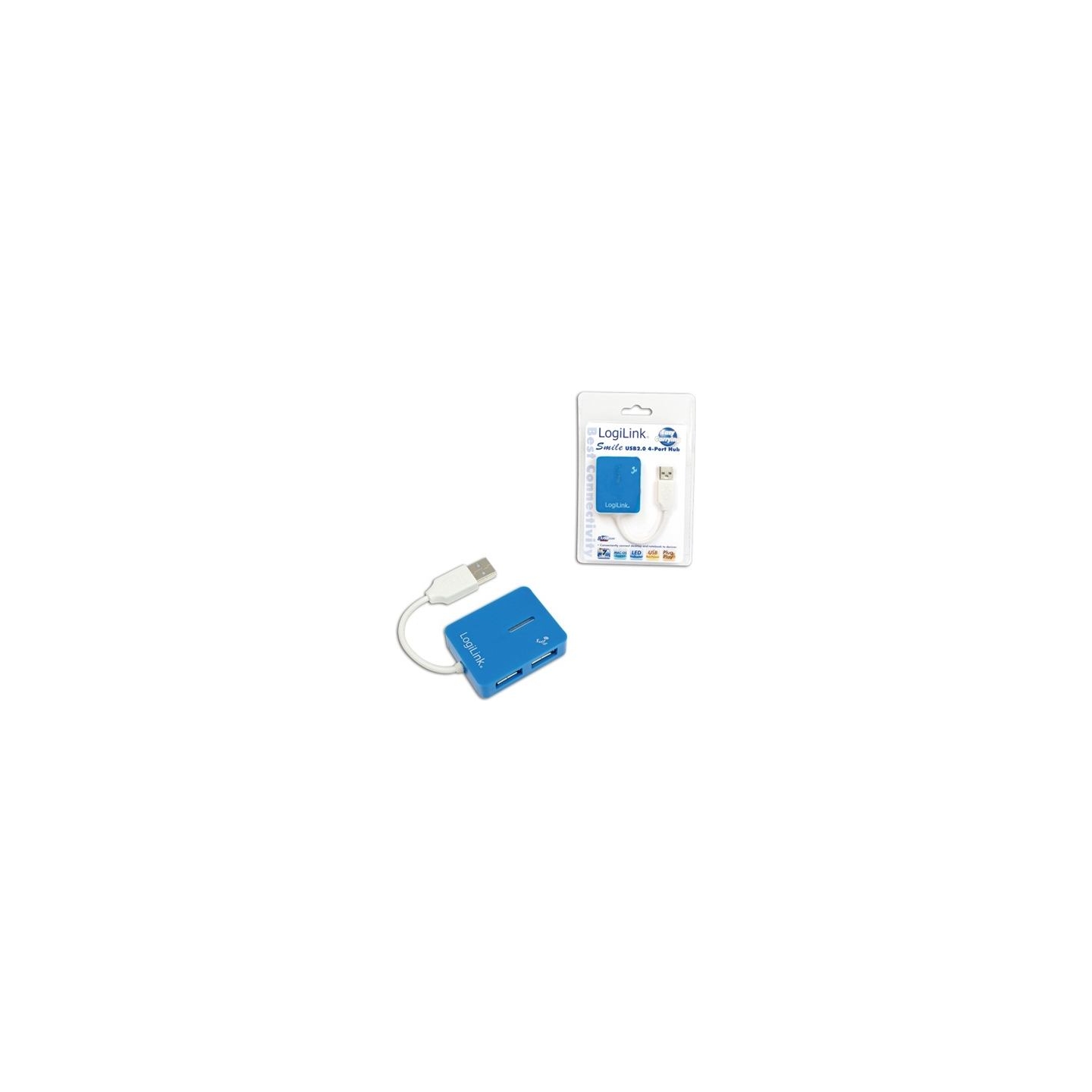 Logilink | USB 2.0 Hub 4-Port, Smile, Blue