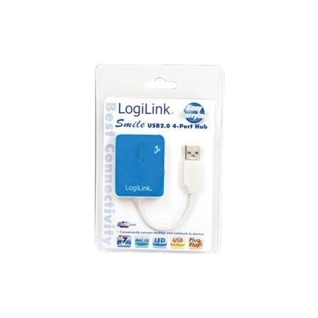 Logilink | USB 2.0 Hub 4-Port, Smile, Blue