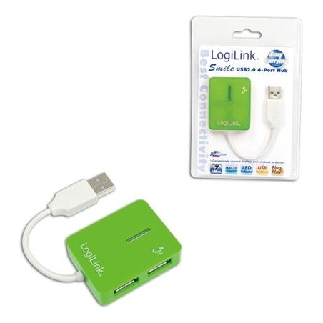 Logilink | USB 2.0 Hub 4-Port, Smile, Green