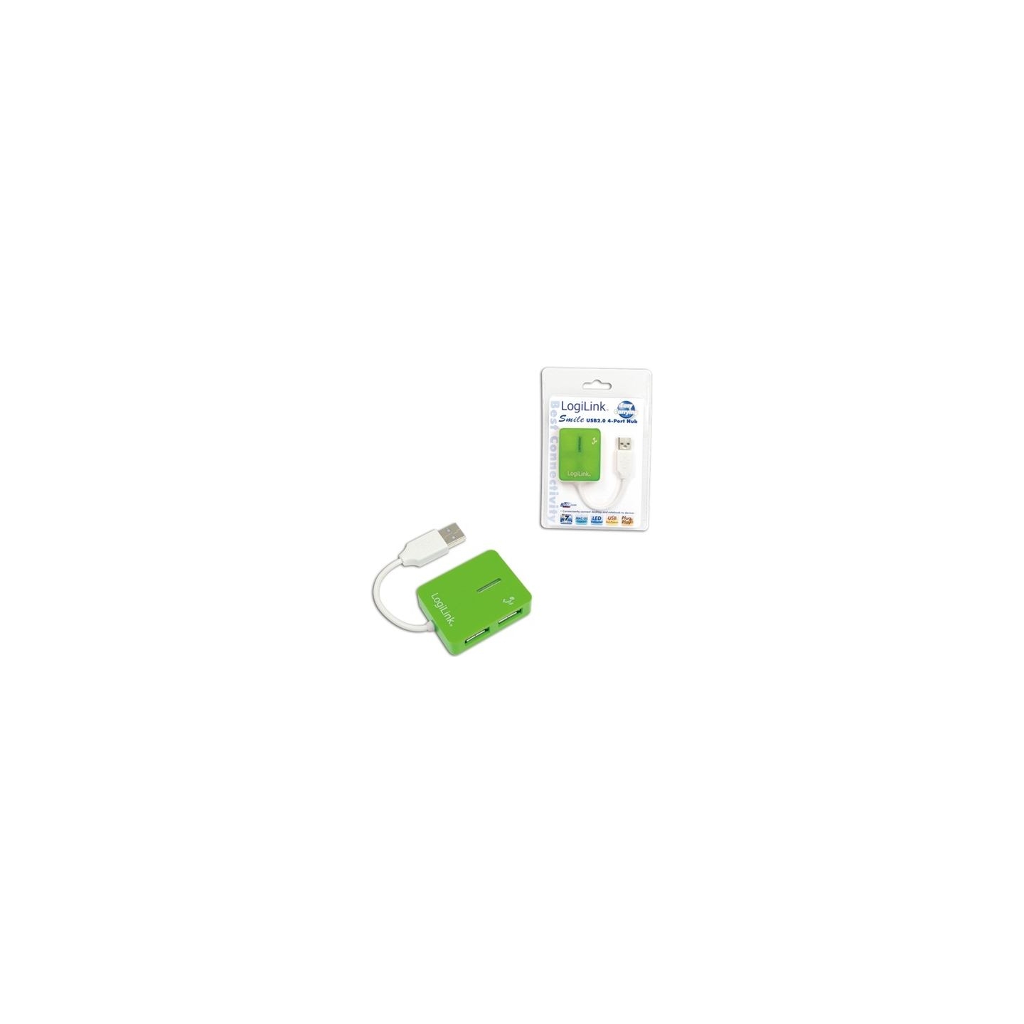 Logilink | USB 2.0 Hub 4-Port, Smile, Green