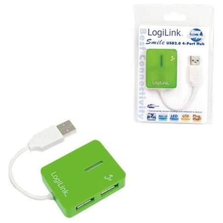 Logilink | USB 2.0 Hub 4-Port, Smile, Green