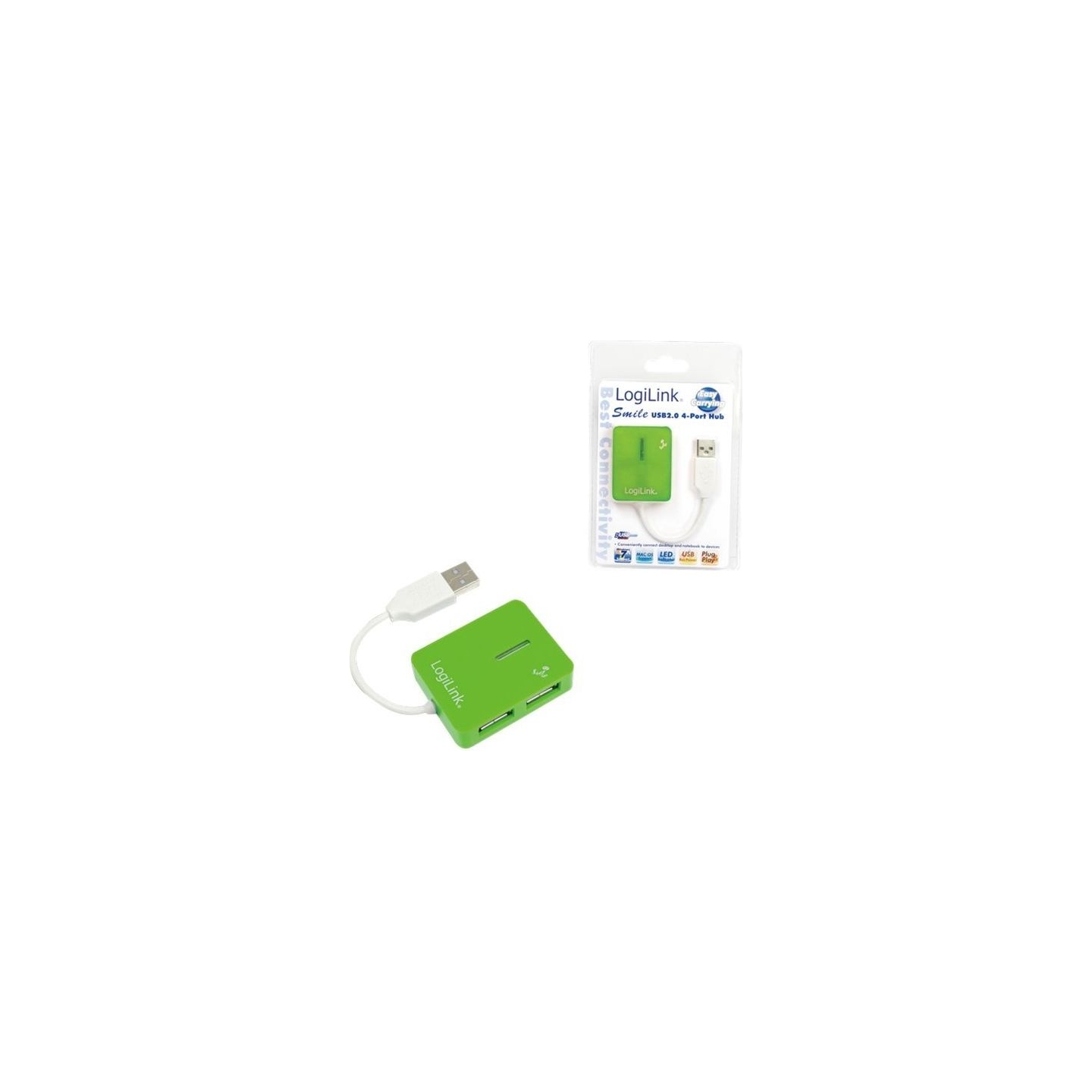 Logilink | USB 2.0 Hub 4-Port, Smile, Green