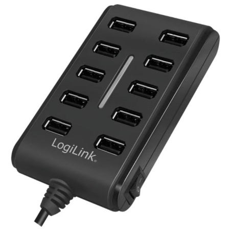 Logilink | USB Hub 10-Port USB2.0 with power adapter 3.5A | UA0125