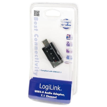 Logilink | USB Audio adapter, 7.1 sound effect