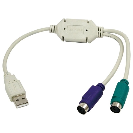 Logilink | Adapter USB to PS/2 x2 :. | Grey | USB M | 2x Mini DIN 6-pin FM | 0.2 m