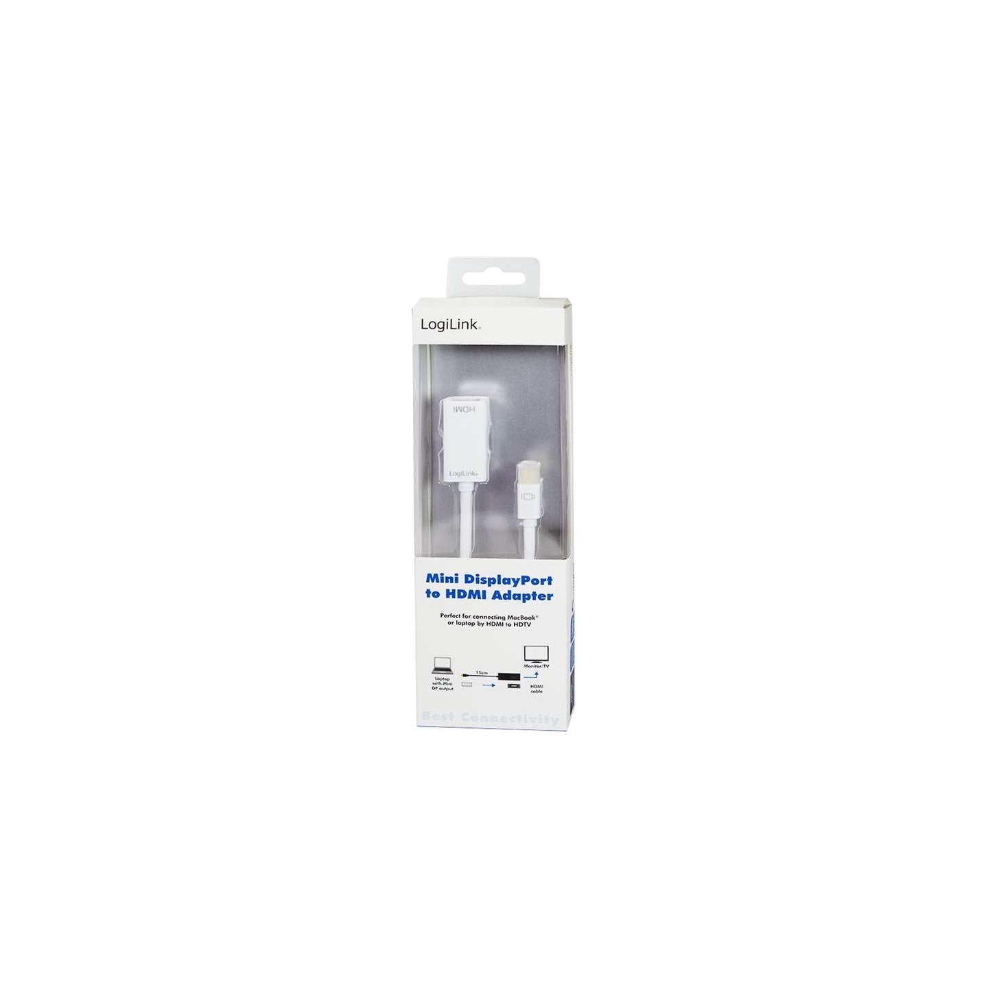 Logilink | Adapter Mini DisplayPort to HDMI with Audio: | Grey | Mini DisplayPort | HDMI A | 0.1 m