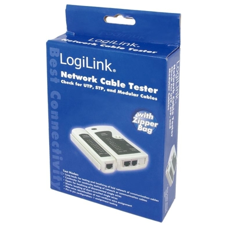Logilink | Cable tester for RJ11, RJ12 and RJ45 with remote unit