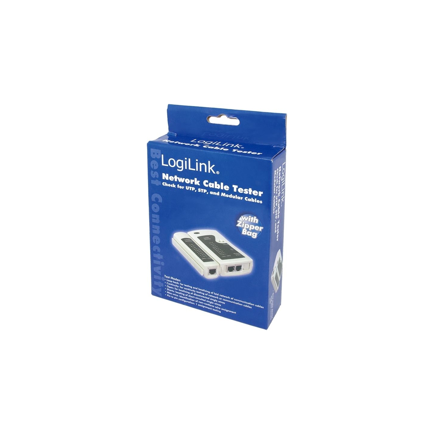 Logilink | Cable tester for RJ11, RJ12 and RJ45 with remote unit