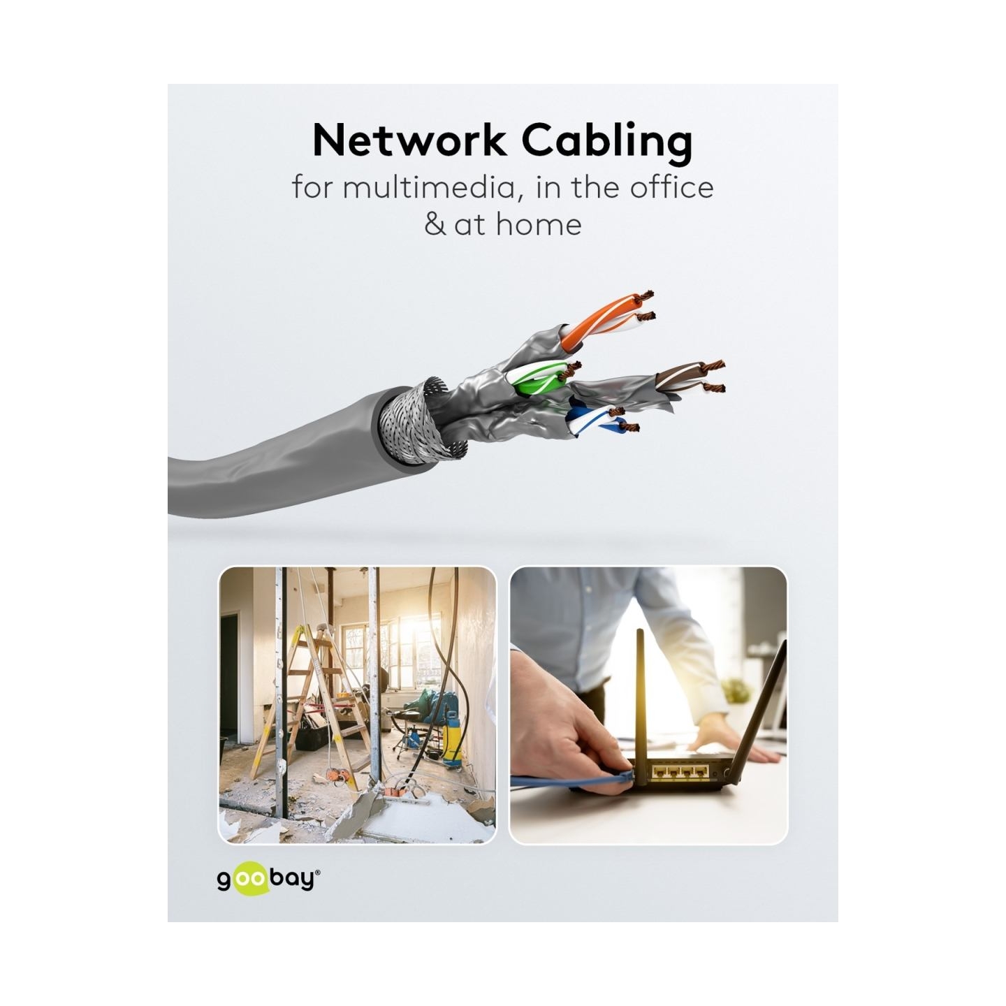 Goobay | CAT 6A Network Cable, S/FTP (PiMF), 50 m | 96093 | S/FTP | Grey