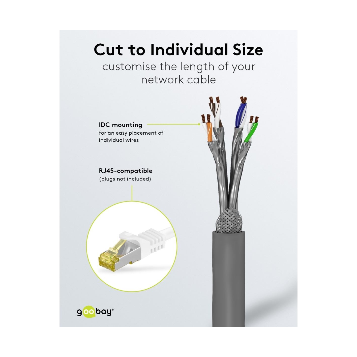 Goobay | CAT 6A Network Cable, S/FTP (PiMF), 50 m | 96093 | S/FTP | Grey