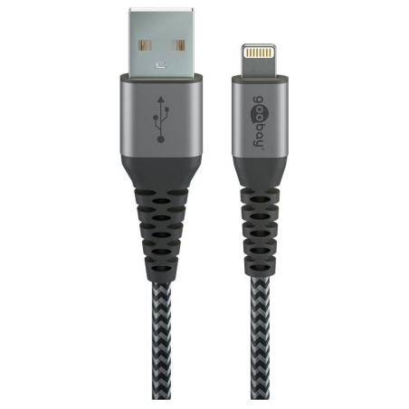 Goobay | Lightning to USB-A Textile Cable with Metal Plugs | 49268 | USB-A to Lightning