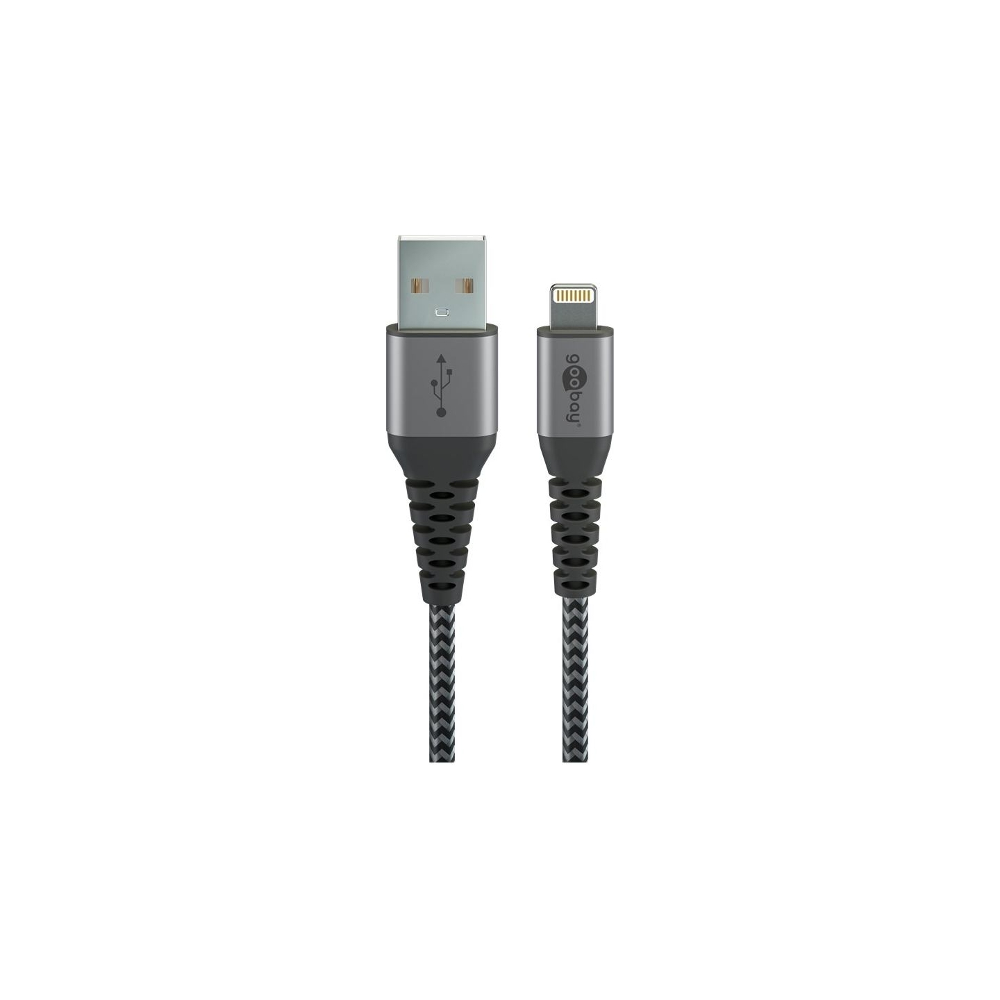Goobay | Lightning to USB-A Textile Cable with Metal Plugs | 49268 | USB-A to Lightning