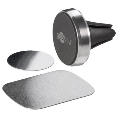 Goobay | Magnetic mount Metal Slim Design for smartphones (35mm) | 38685 | Black/Silver | Magnetic holder is suitable for almost