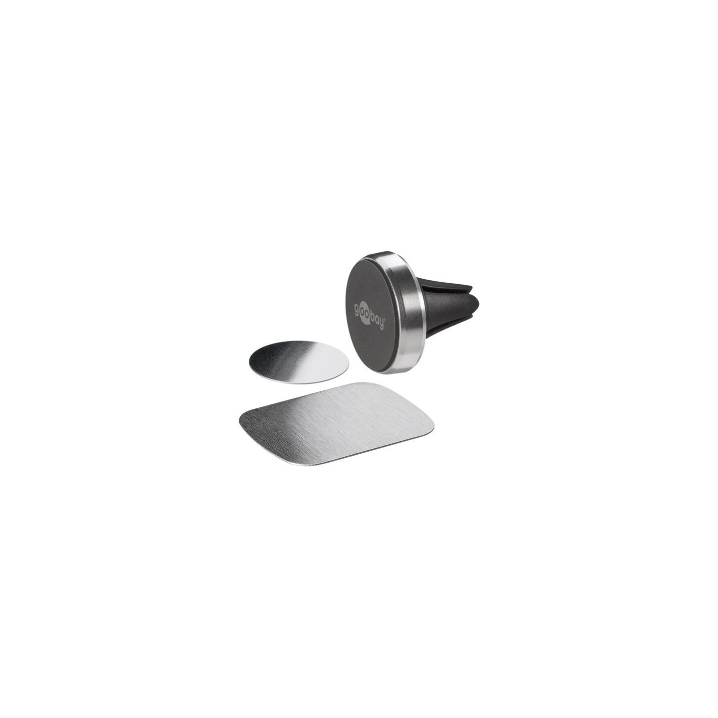Goobay | Magnetic mount Metal Slim Design for smartphones (35mm) | 38685 | Black/Silver | Magnetic holder is suitable for almost