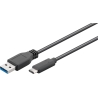 Goobay 71221 USB-C to USB A 3.0 cable, black, 2m | Goobay | USB-C to USB-A USB-C male | USB 3.0 male (type A)