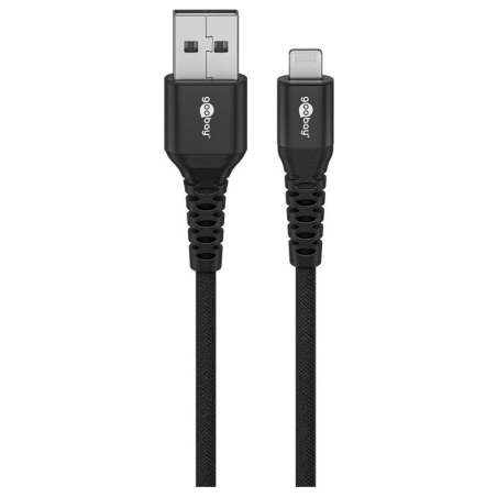 Goobay | Lightning USB-A Supersoft Textile Cable with Metal Plugs | 74504