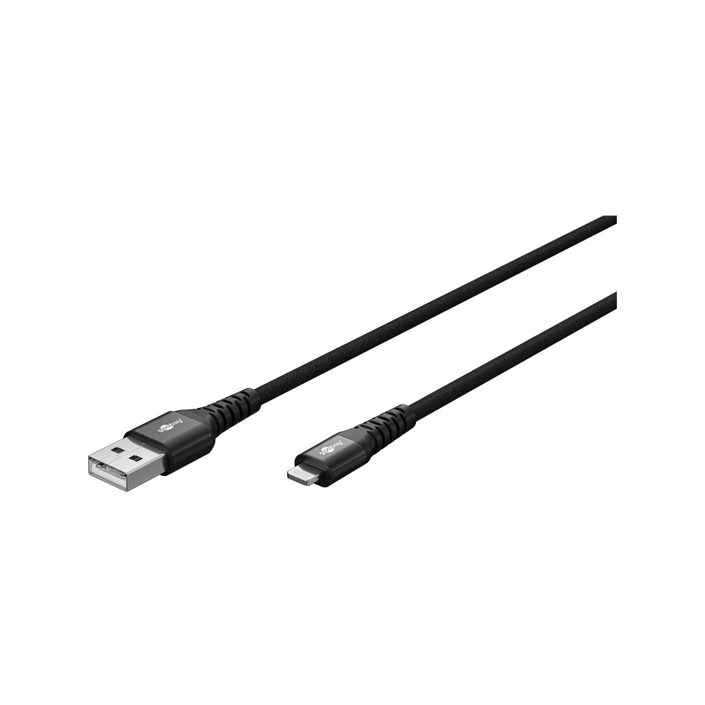 Goobay | Lightning USB-A Supersoft Textile Cable with Metal Plugs | 74504