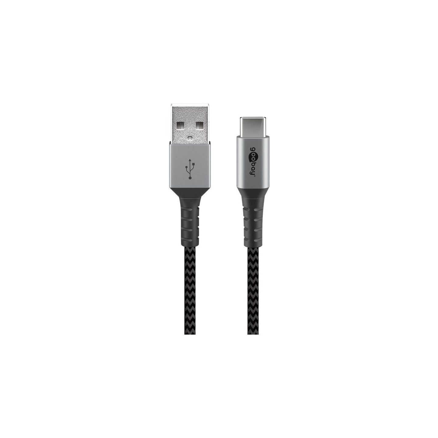 Goobay | USB-C to USB-A Textile Cable with Metal Plugs | 49296 | USB-C to USB-A