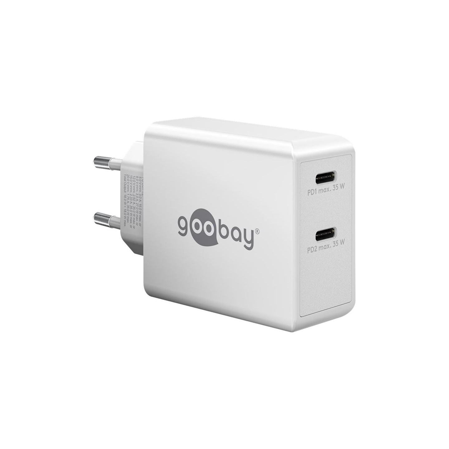 Goobay | Dual USB-C PD Fast Charger (36 W) | 61758